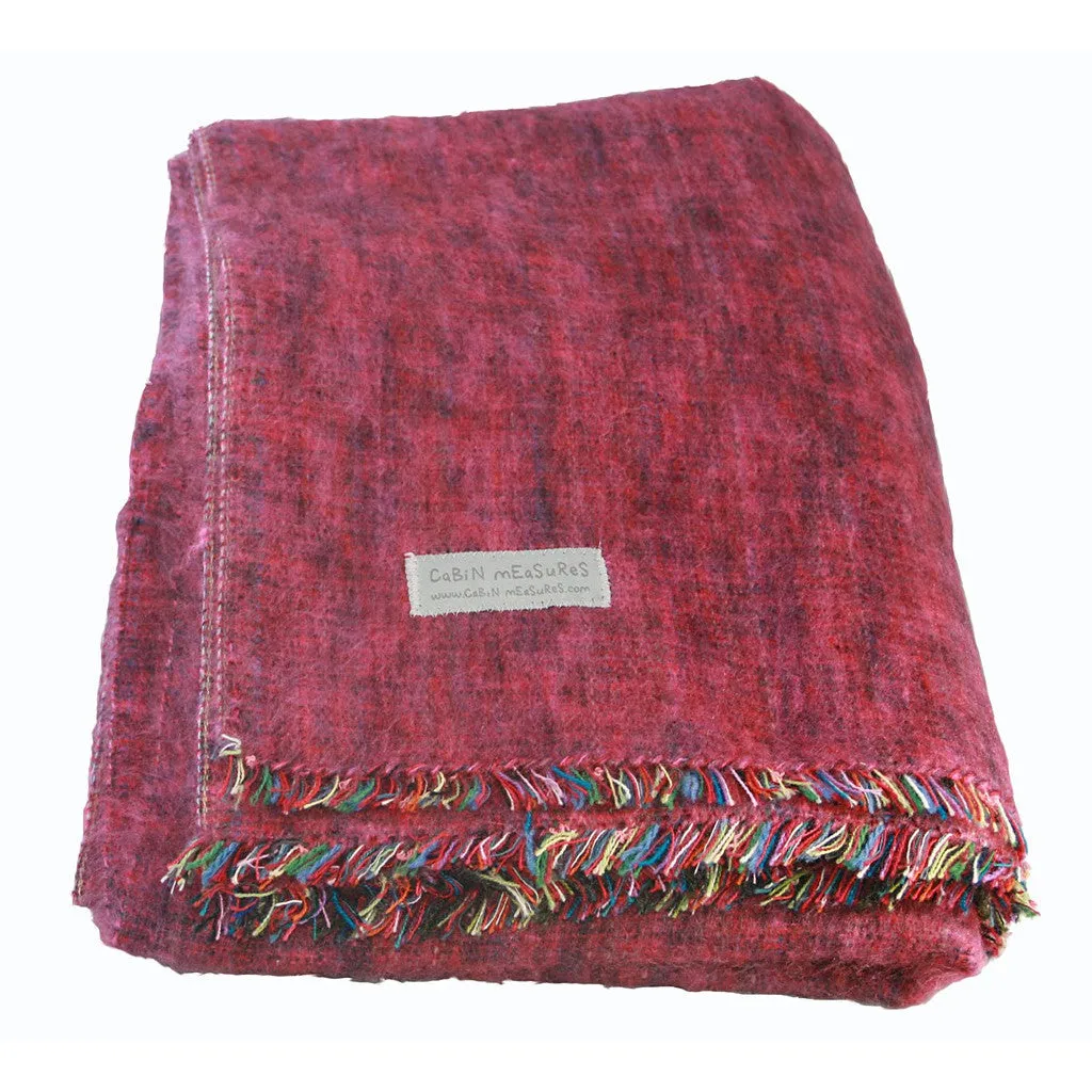 100% Alpaca Full Blanket in Berry