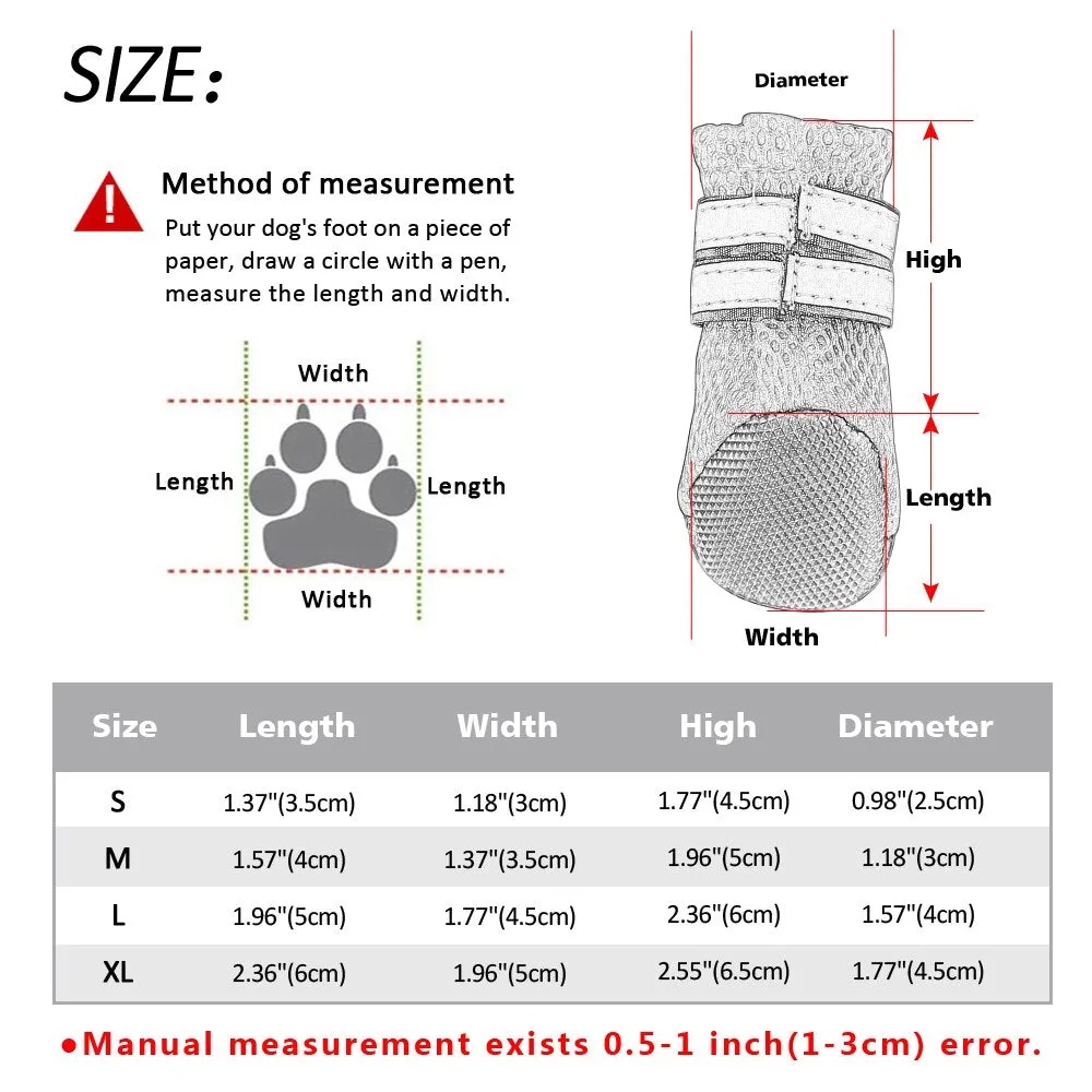 4pc Set - Reflective Waterproof No Slip Pet Boots