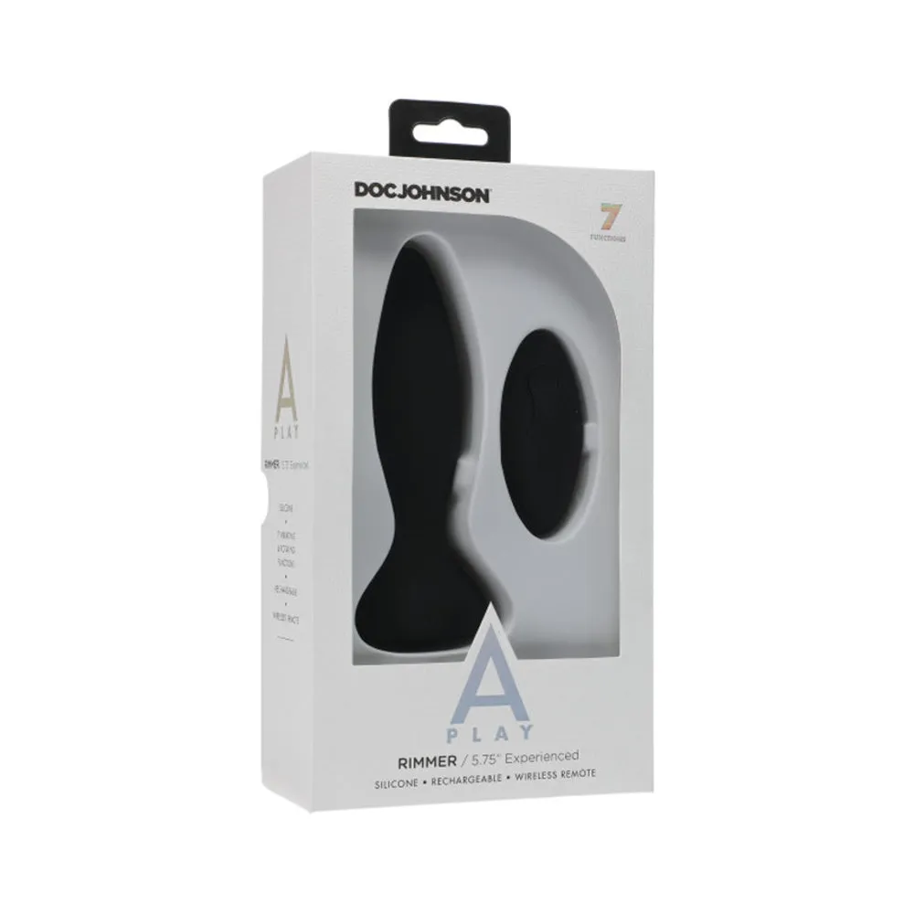 A Play Rechargeable Silicone Experienced Anal Plug w/Remote - Teal