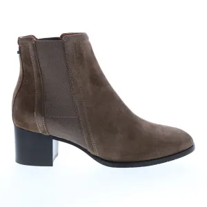 Aquatalia Neeva Suede Elastic 34L3573-TPE Womens Brown Suede Chelsea Boots