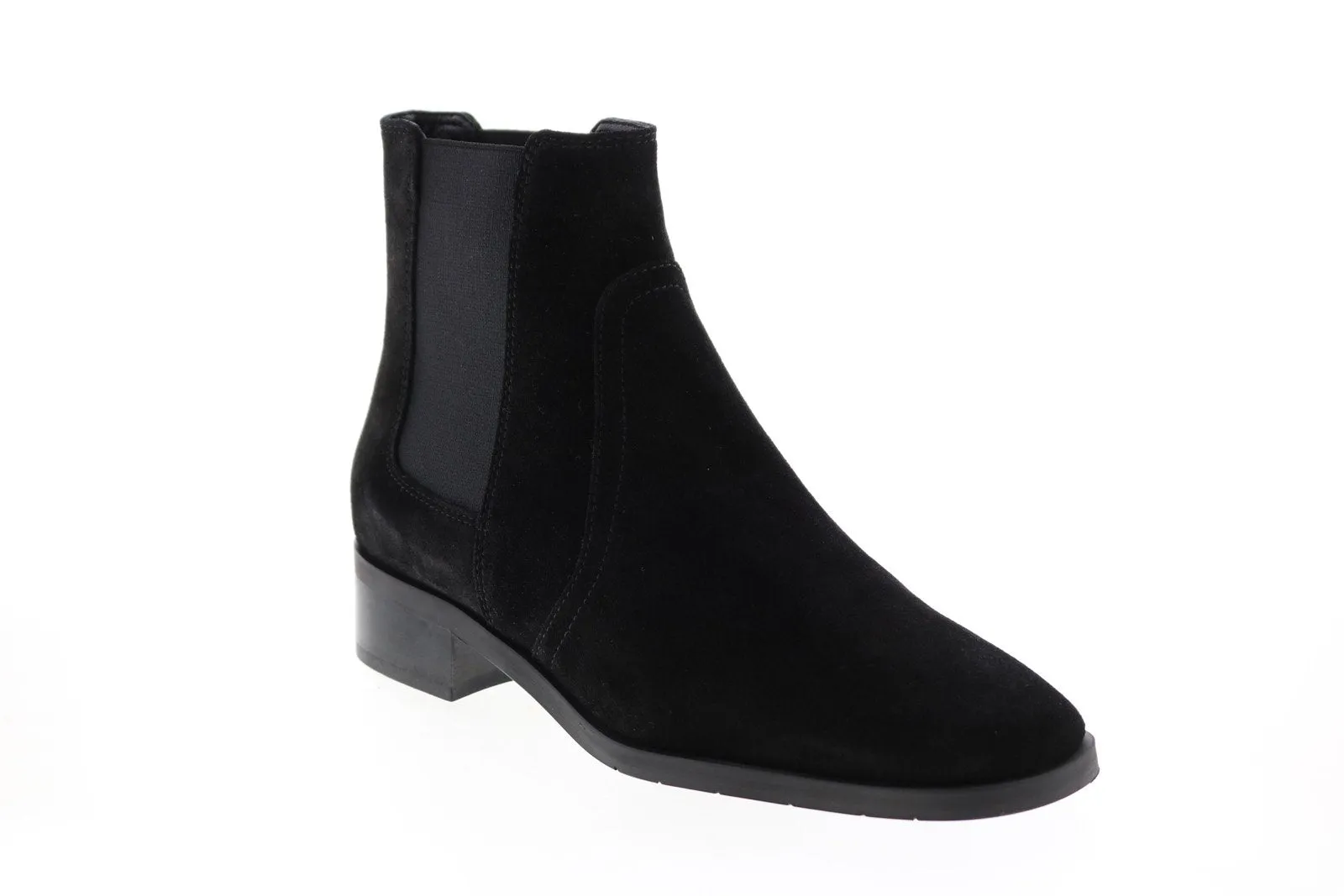 Aquatalia Tamera Suede Elastic 34L3825-BLK Womens Black Suede Chelsea Boots