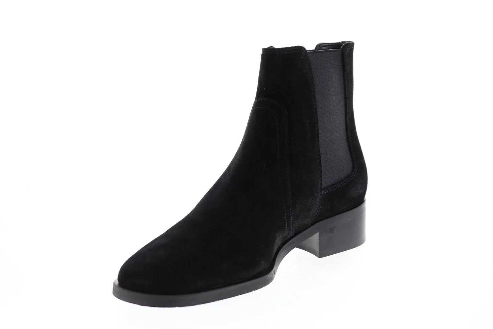 Aquatalia Tamera Suede Elastic 34L3825-BLK Womens Black Suede Chelsea Boots