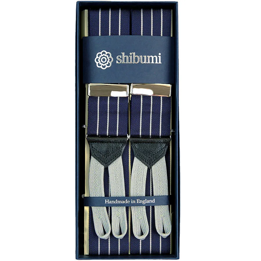 Barathea Braces - Navy / Grey