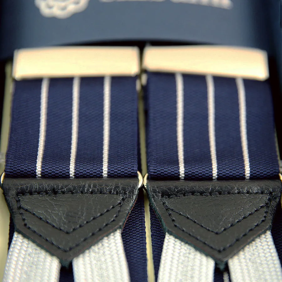 Barathea Braces - Navy / Grey