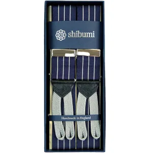 Barathea Braces - Navy / Grey