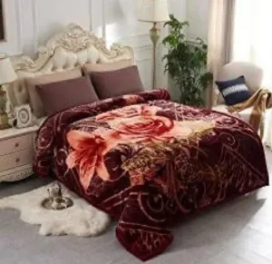 Bezzilish Home Silky Soft Floral Double Bed Embossed Double PlSilky Mink Blankets for Winters - Embossed Design That Will Enhance Your Room with Vibrant Attractive -Multicolor#9