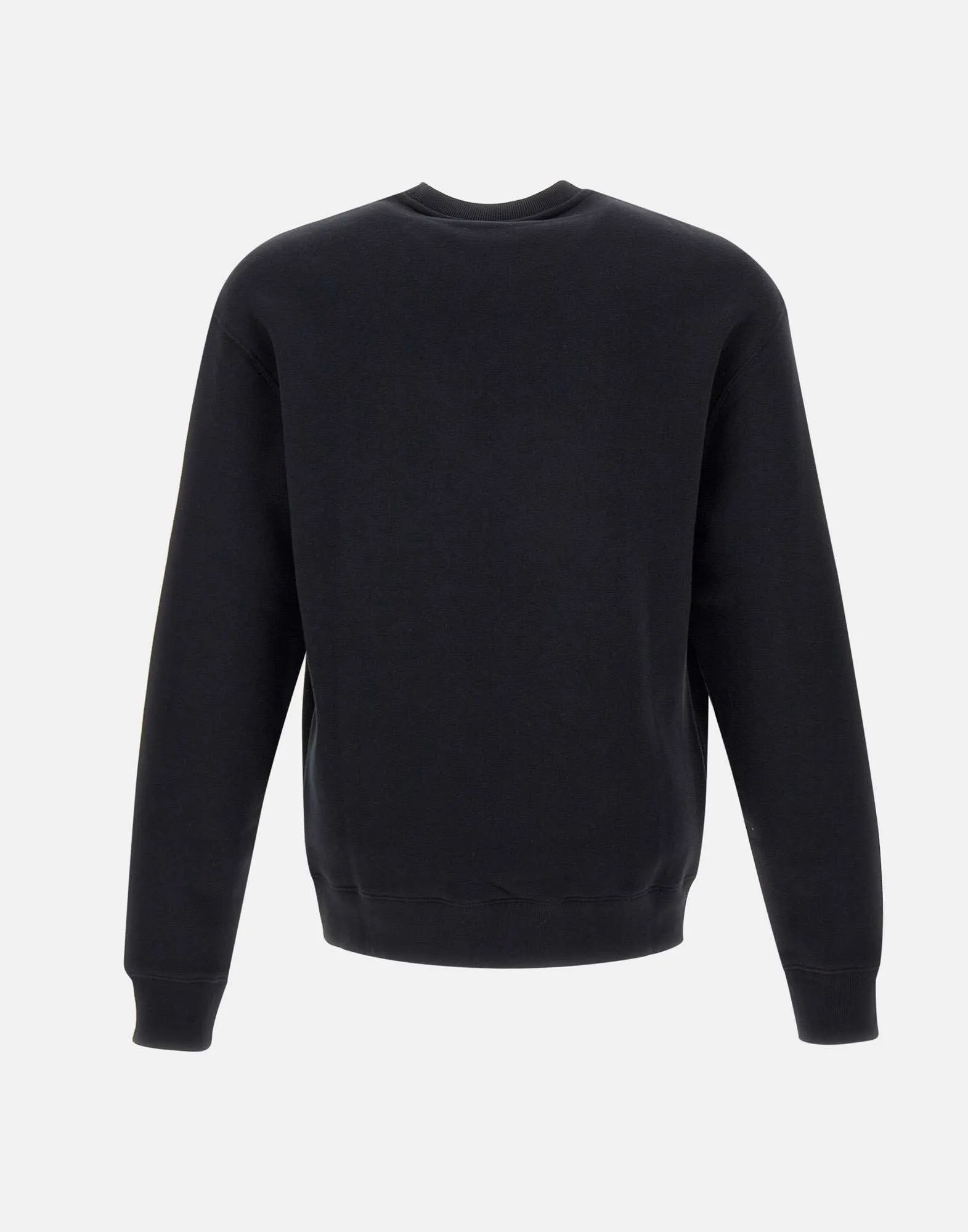 Black Cotton Crew Neck Sweatshirt