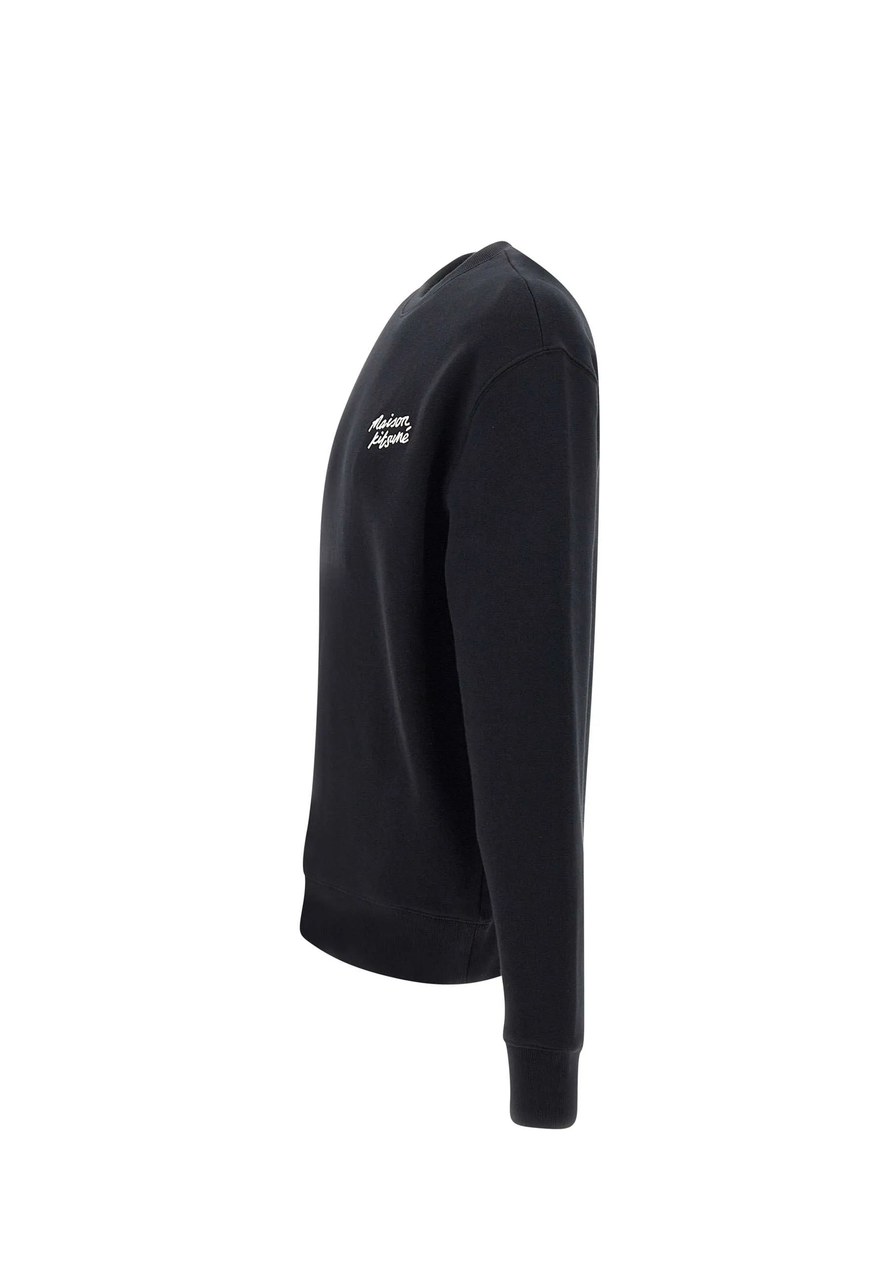 Black Cotton Crew Neck Sweatshirt