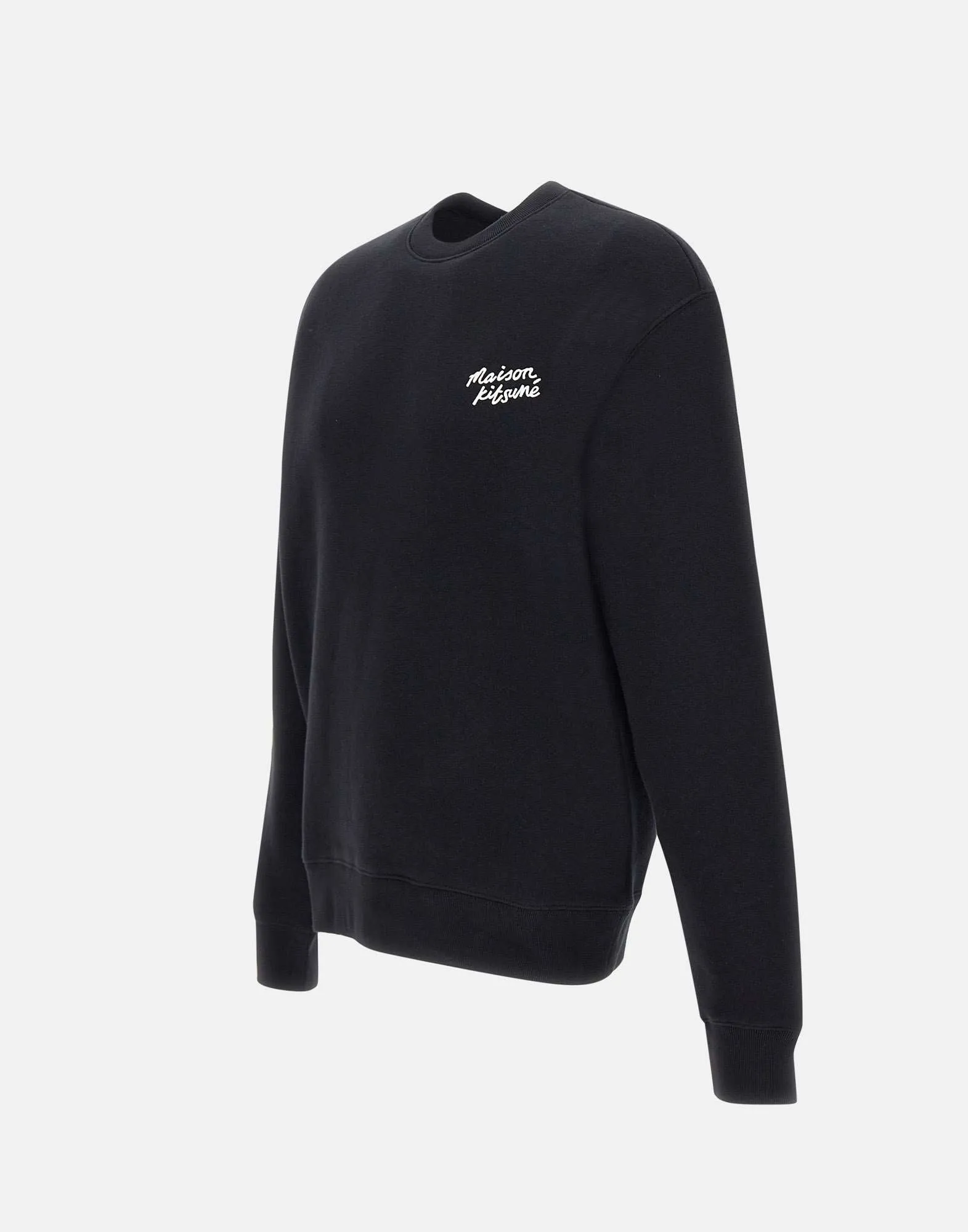 Black Cotton Crew Neck Sweatshirt