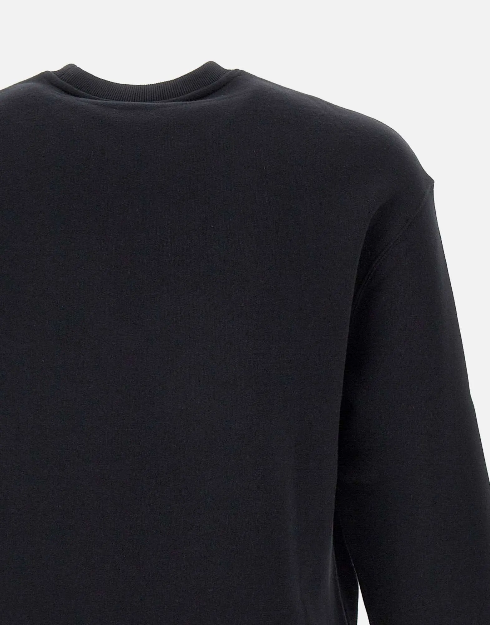 Black Cotton Crew Neck Sweatshirt