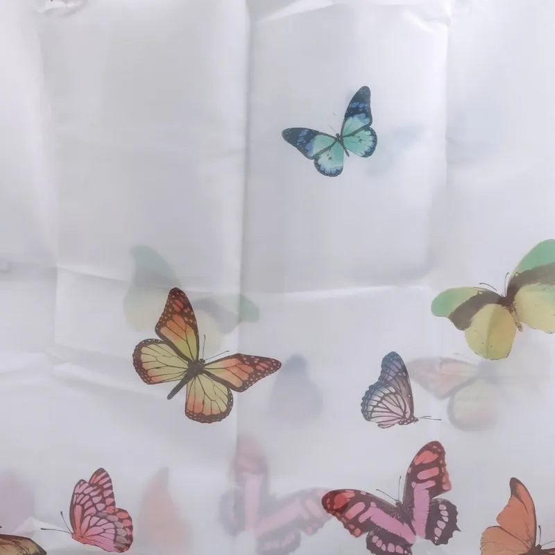 Butterflies Print Bath Curtain Waterproof/Mildew Proof Fabric Shower Curtain