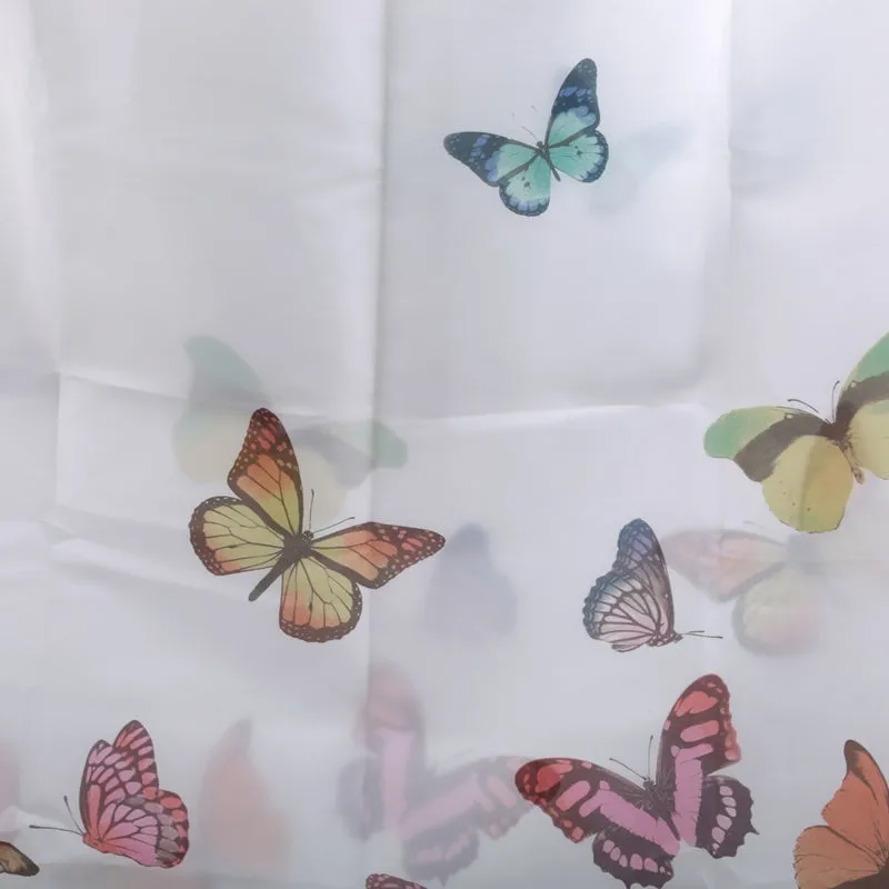 Butterflies Print Bath Curtain Waterproof/Mildew Proof Fabric Shower Curtain