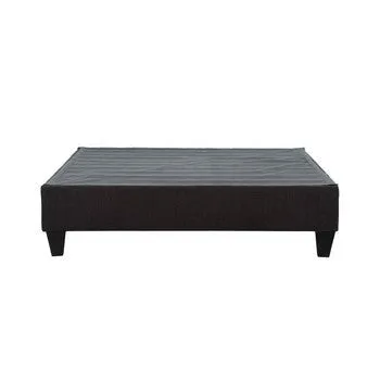 Cleo California King Bed Frame, Solid Wood, Soft Gray Linen Upholstery By Casagear Home