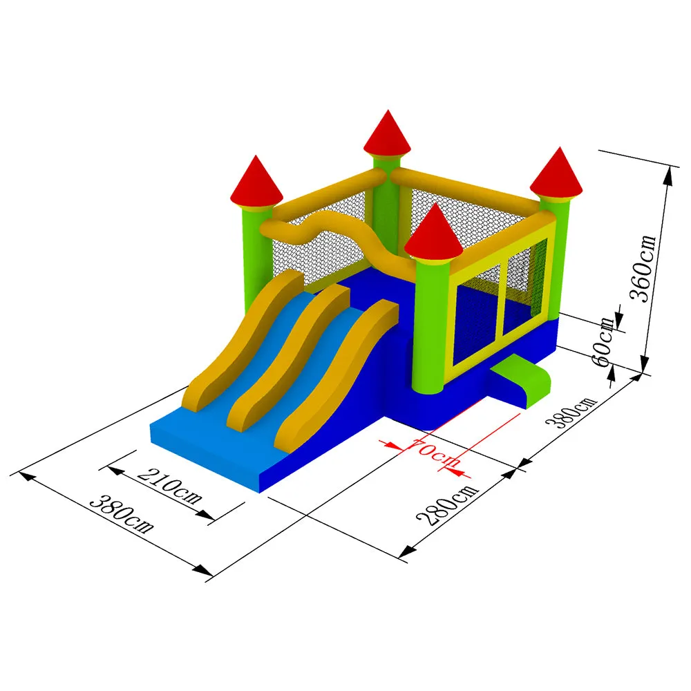 Commercial Double Slide Inflatable Castle Bounce House with Blower