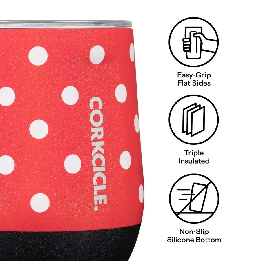 Corkcicle Disney Minnie Mouse Polka Dot 12oz Stemless Cup