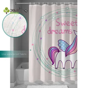 Dear House A Cute Unicorn Shower Curtain Bath Sets With Rugs Bathroom Mat With Shower Curtain Bathroom Accessory Sets Outdoor