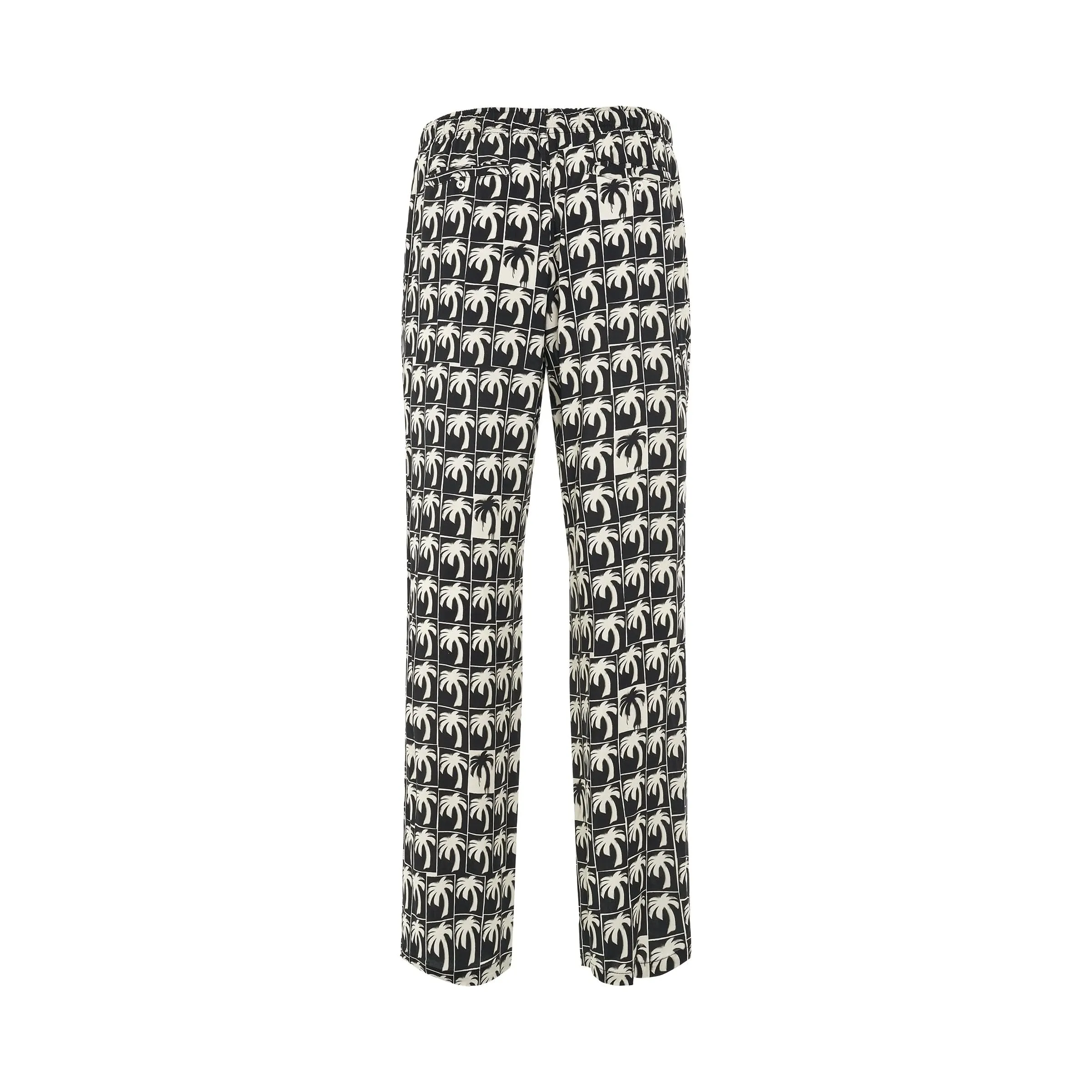 Dripping Palms Loose Pants in Black/Off White