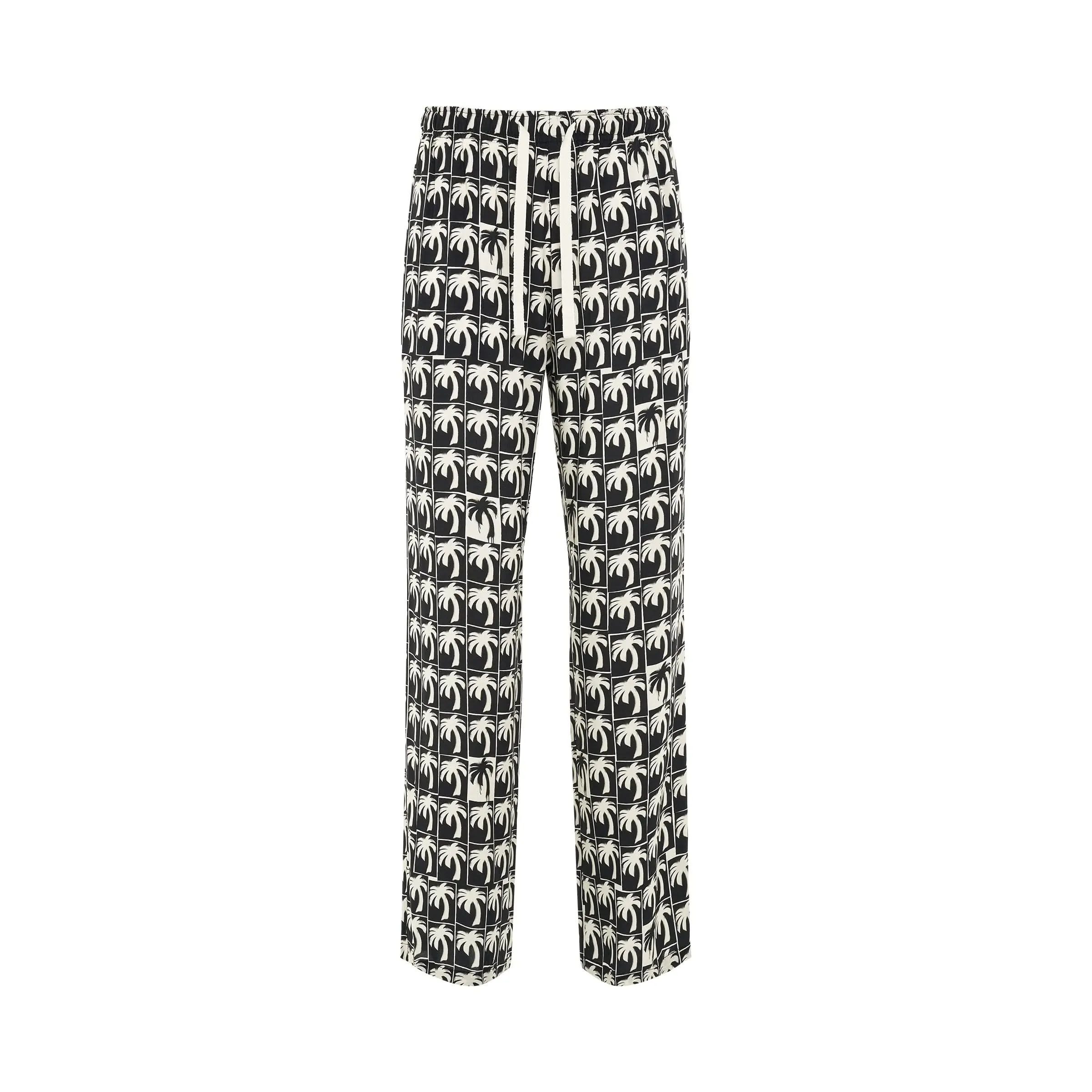 Dripping Palms Loose Pants in Black/Off White