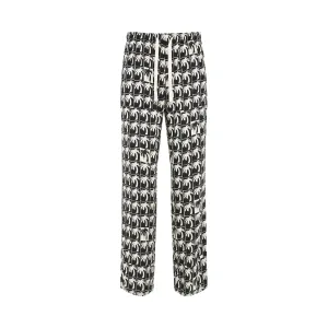Dripping Palms Loose Pants in Black/Off White