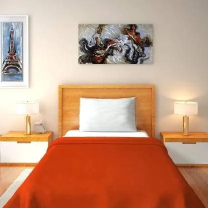 Dtex New bedsheets for Winter Soft Warm Fleece Blanket Woolen bedsheets for Double Bed(PB Rust)