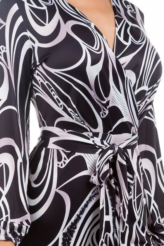 Effortless Elegance: Multi-Print V-Neck Jumpsuit