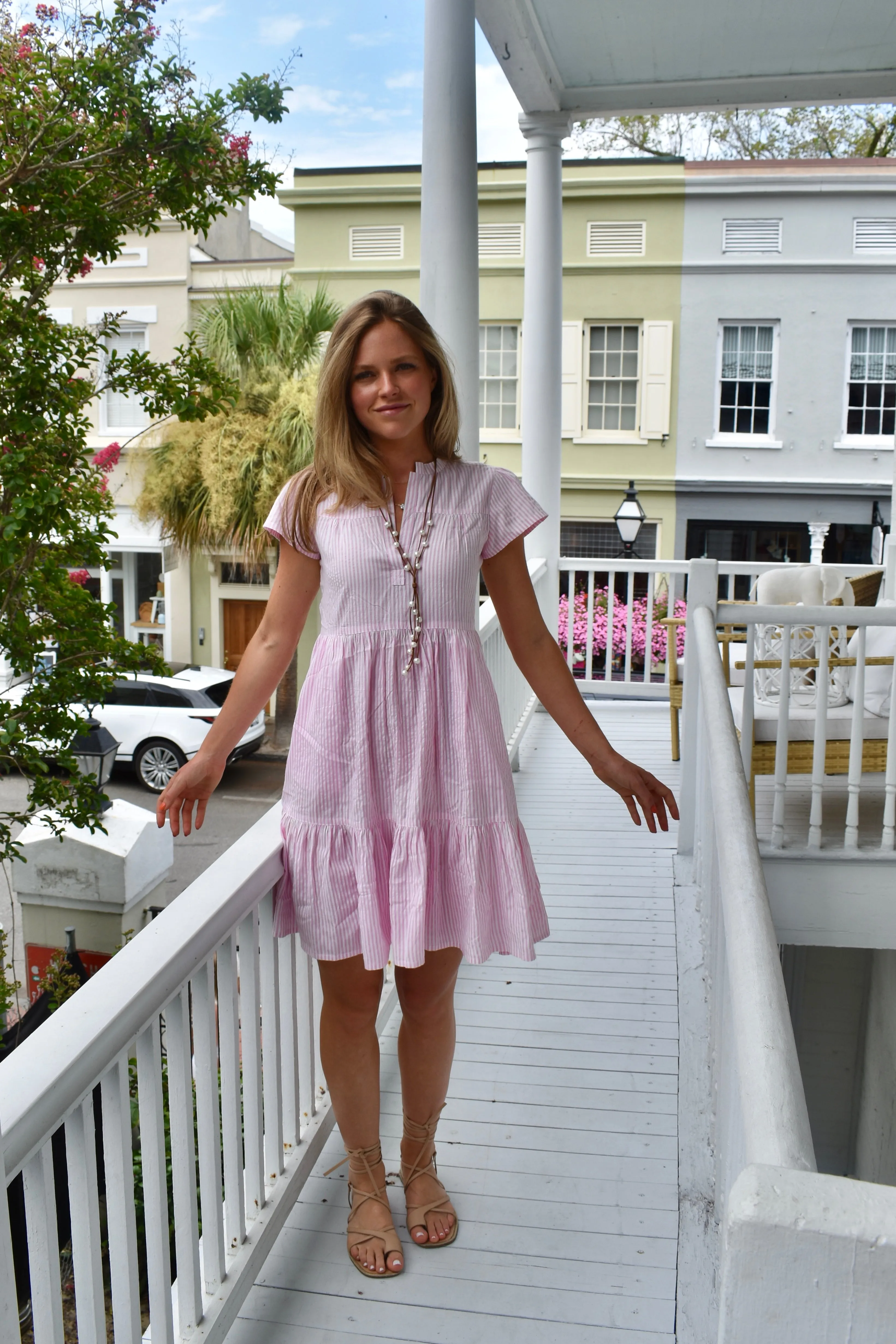 Folly Mini Dress Seersucker Light Pink