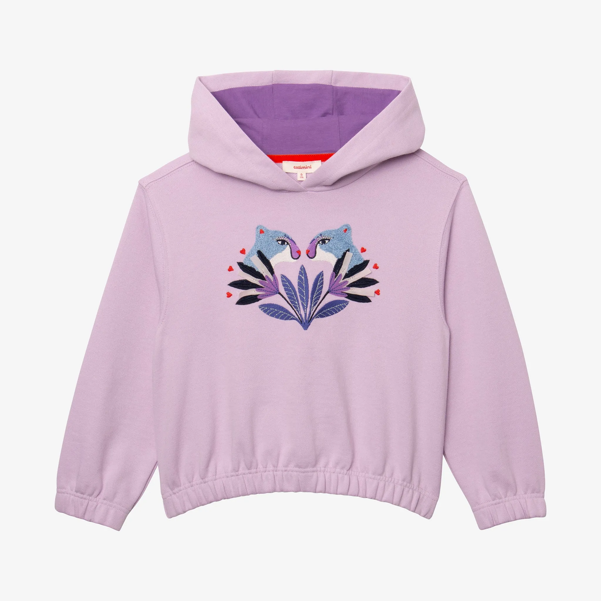 Girls' embroidered tiger sweatshirt