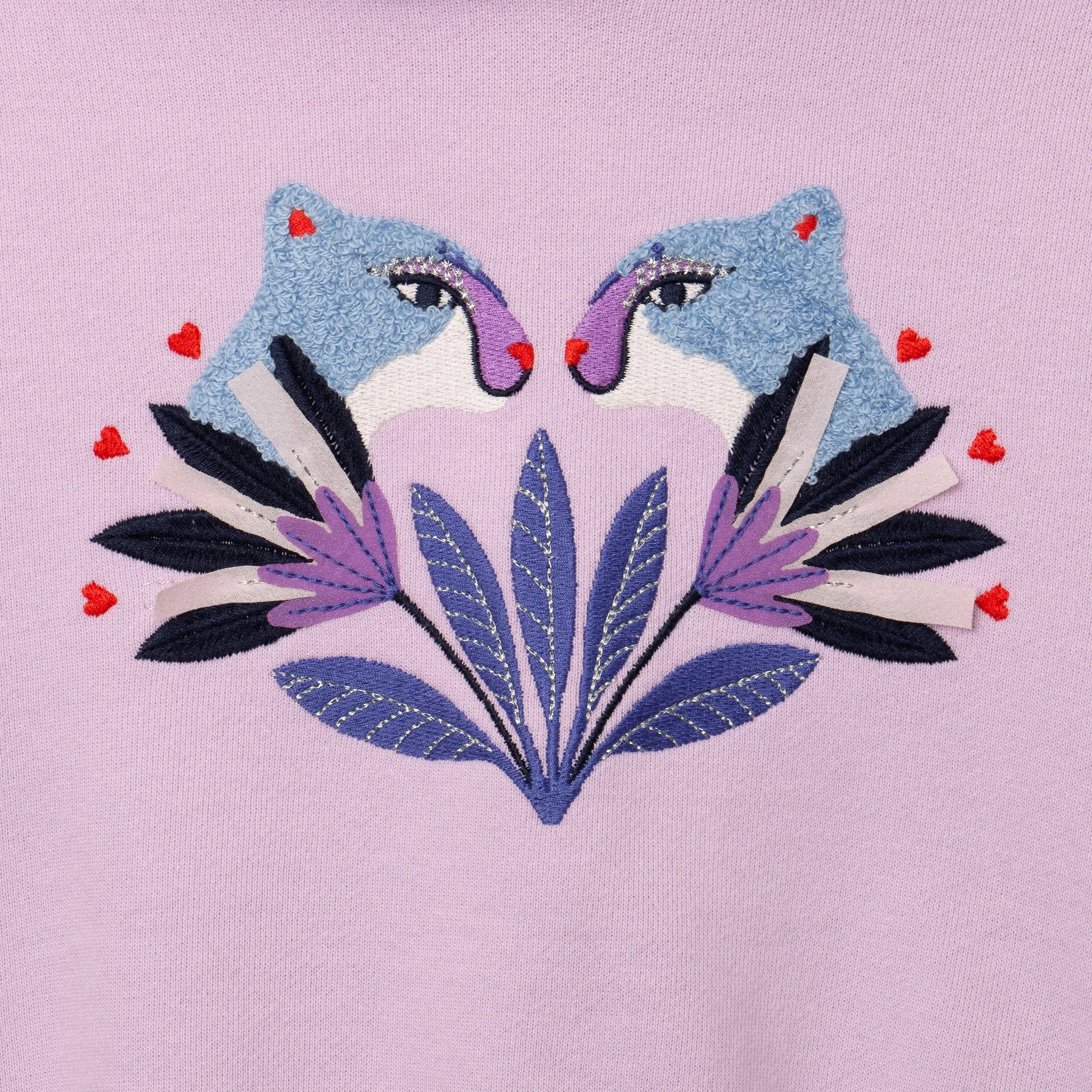 Girls' embroidered tiger sweatshirt