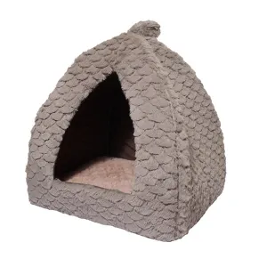 Grey & Pink Fleece Pyramid 40cm