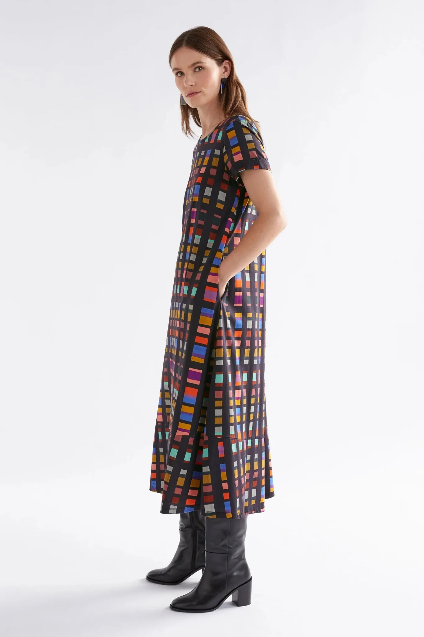 Haki Organic Cotton Dress Tessela Print