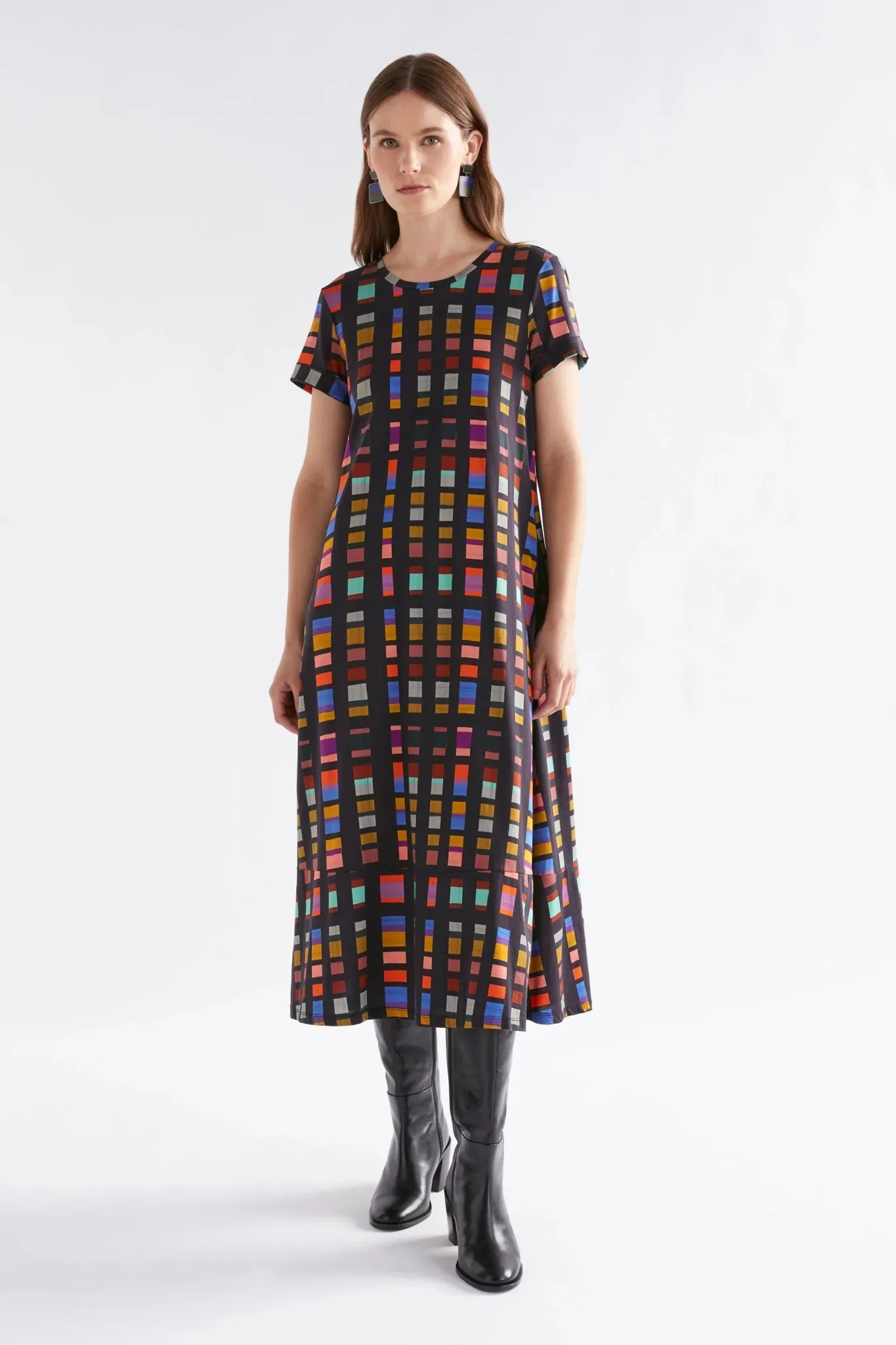 Haki Organic Cotton Dress Tessela Print