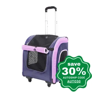 Ibiyaya - New Liso Backpack Parallel Transport Pet Trolley - Purple/Blue