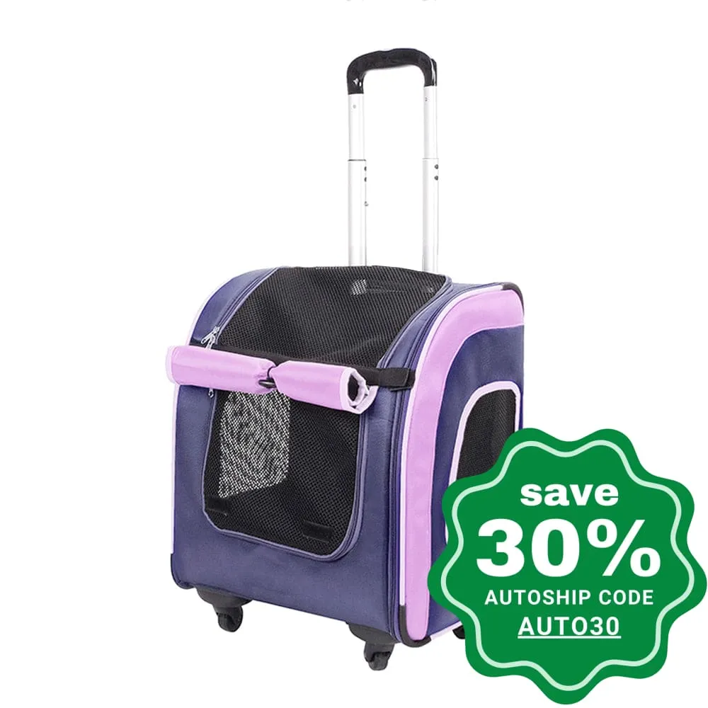 Ibiyaya - New Liso Backpack Parallel Transport Pet Trolley - Purple/Blue
