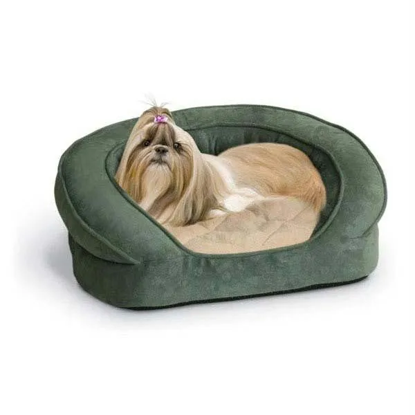 K&h Pet Products Deluxe Ortho Bolster Sleeper Pet Bed Small Eggplant 20" X 16" X 8"