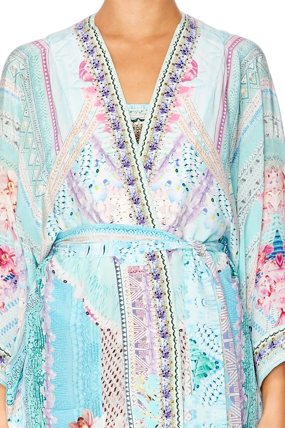 KIMONO WITH TIE BELT GARDEN STATE