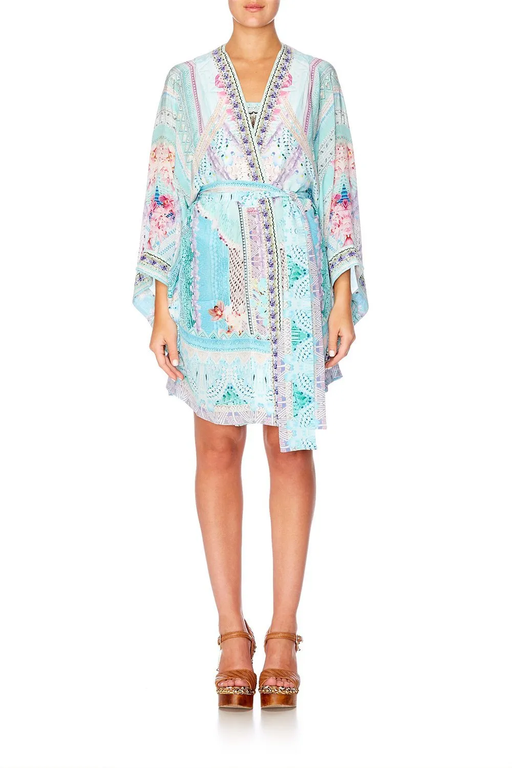 KIMONO WITH TIE BELT GARDEN STATE