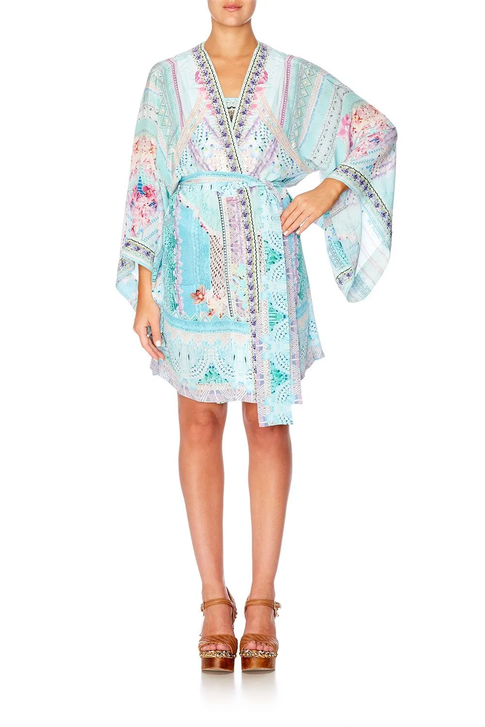 KIMONO WITH TIE BELT GARDEN STATE