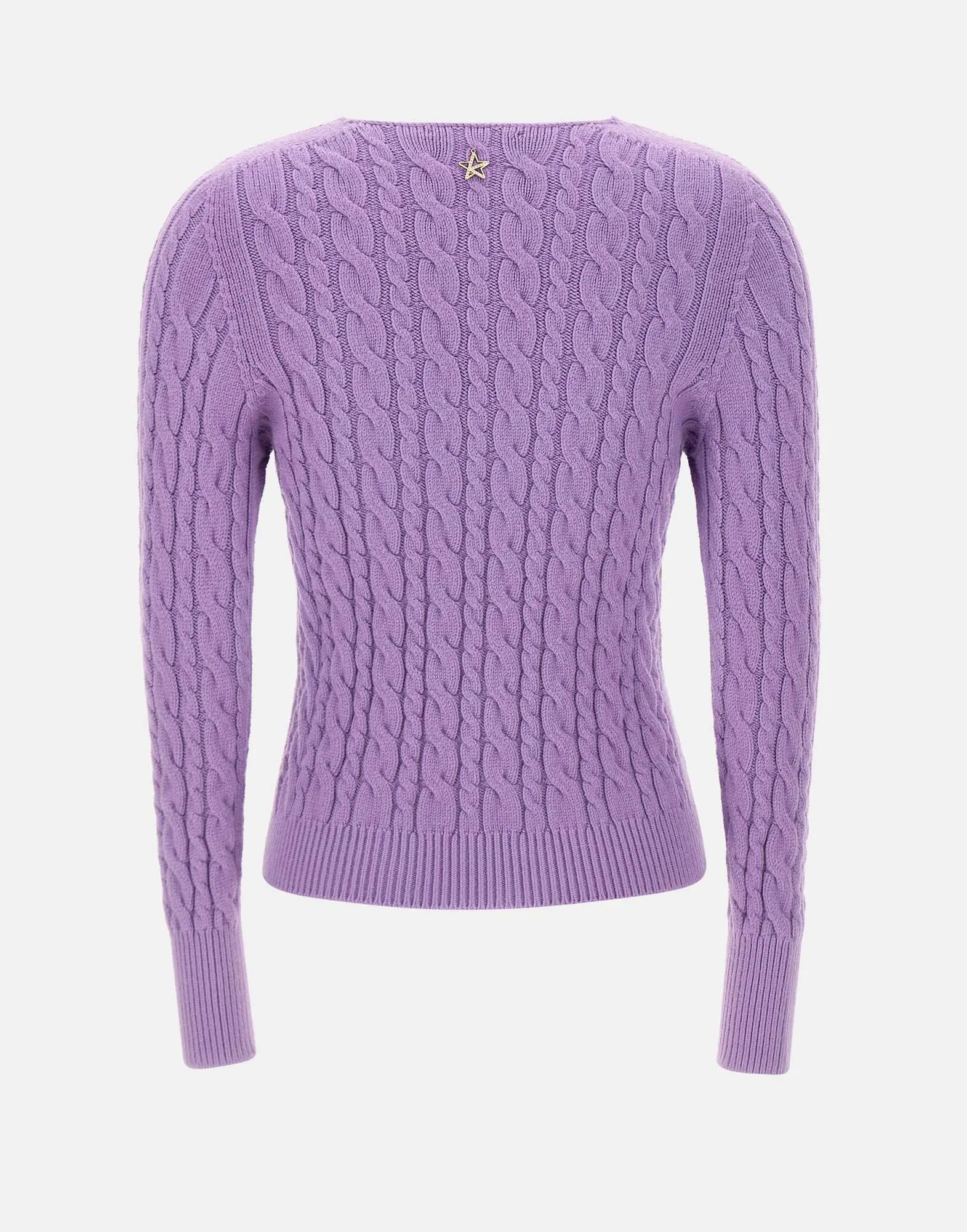 Lavender Viscose Cable Knit Sweater