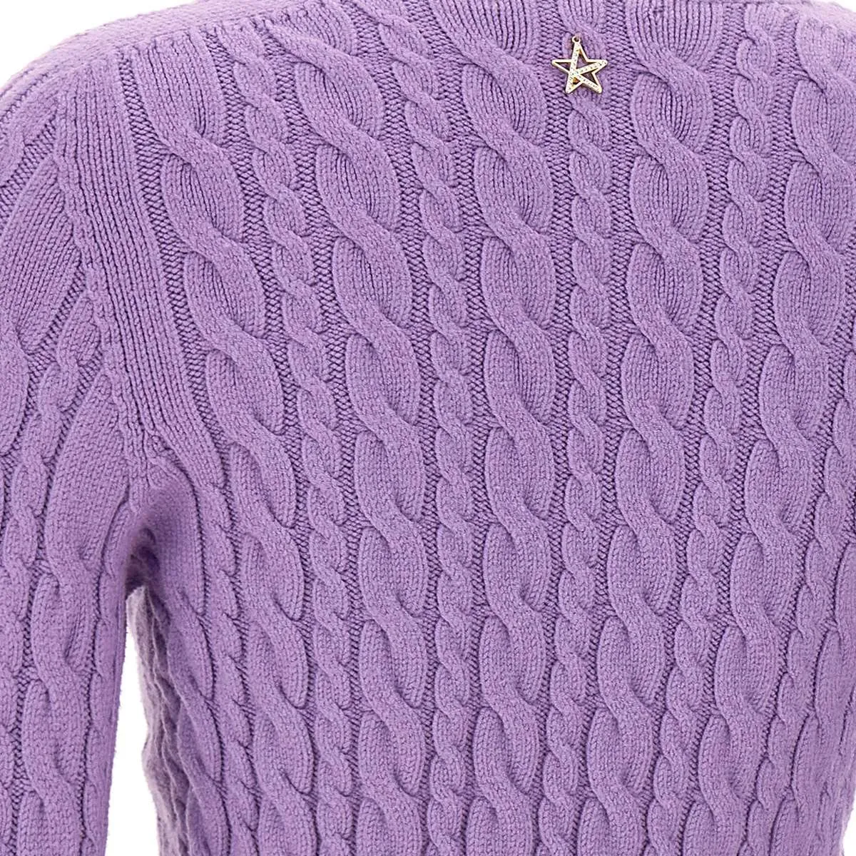 Lavender Viscose Cable Knit Sweater