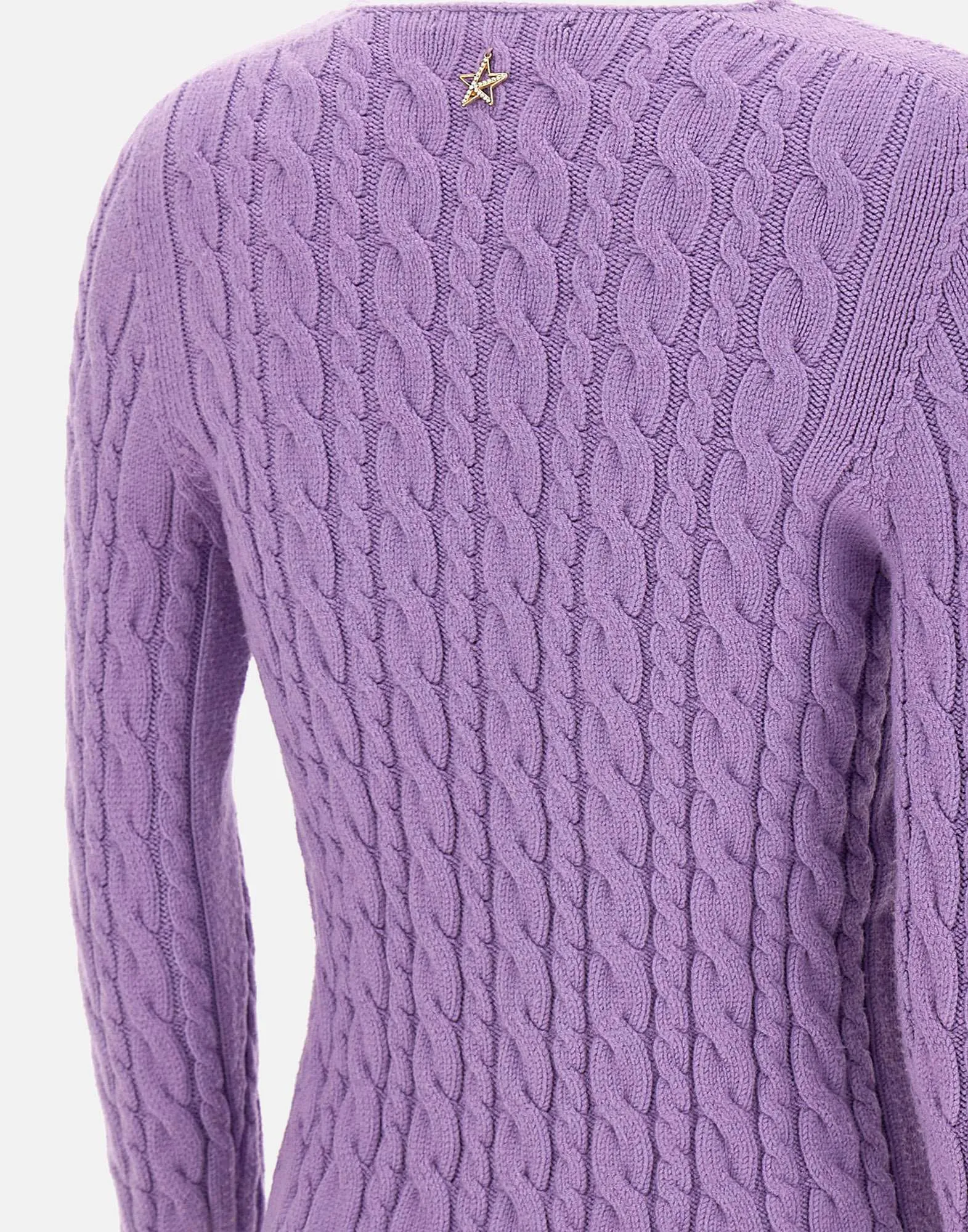 Lavender Viscose Cable Knit Sweater