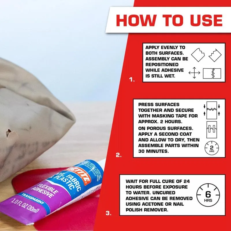 Loctite Vinyl, Fabric & Plastic High Strength Polyurethane Flexible Adhesive 1 oz
