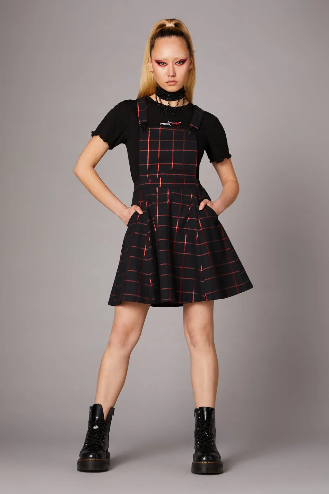 Metallic Check Tartan Pinafore