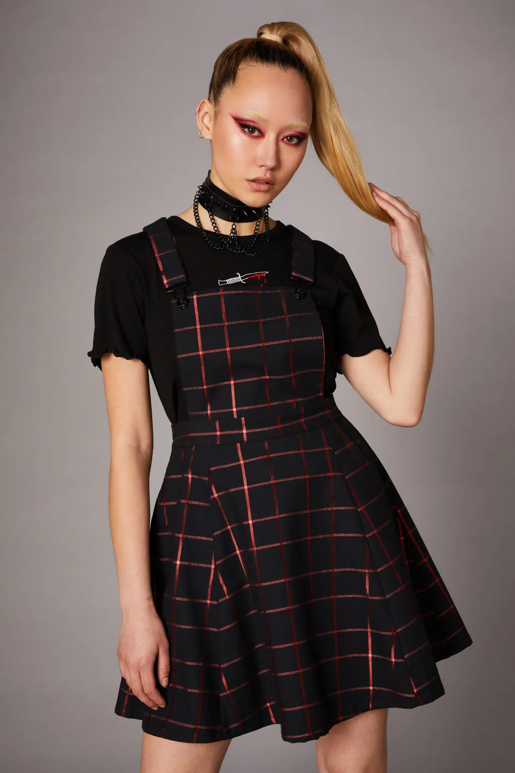 Metallic Check Tartan Pinafore