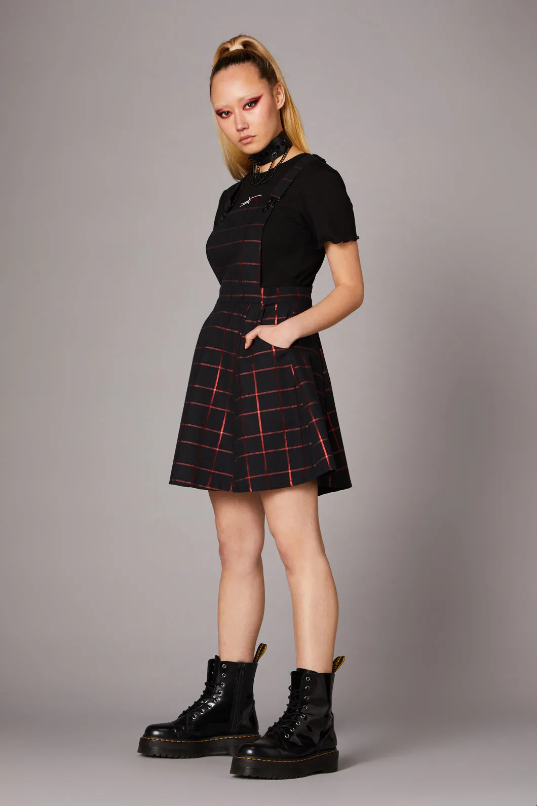 Metallic Check Tartan Pinafore