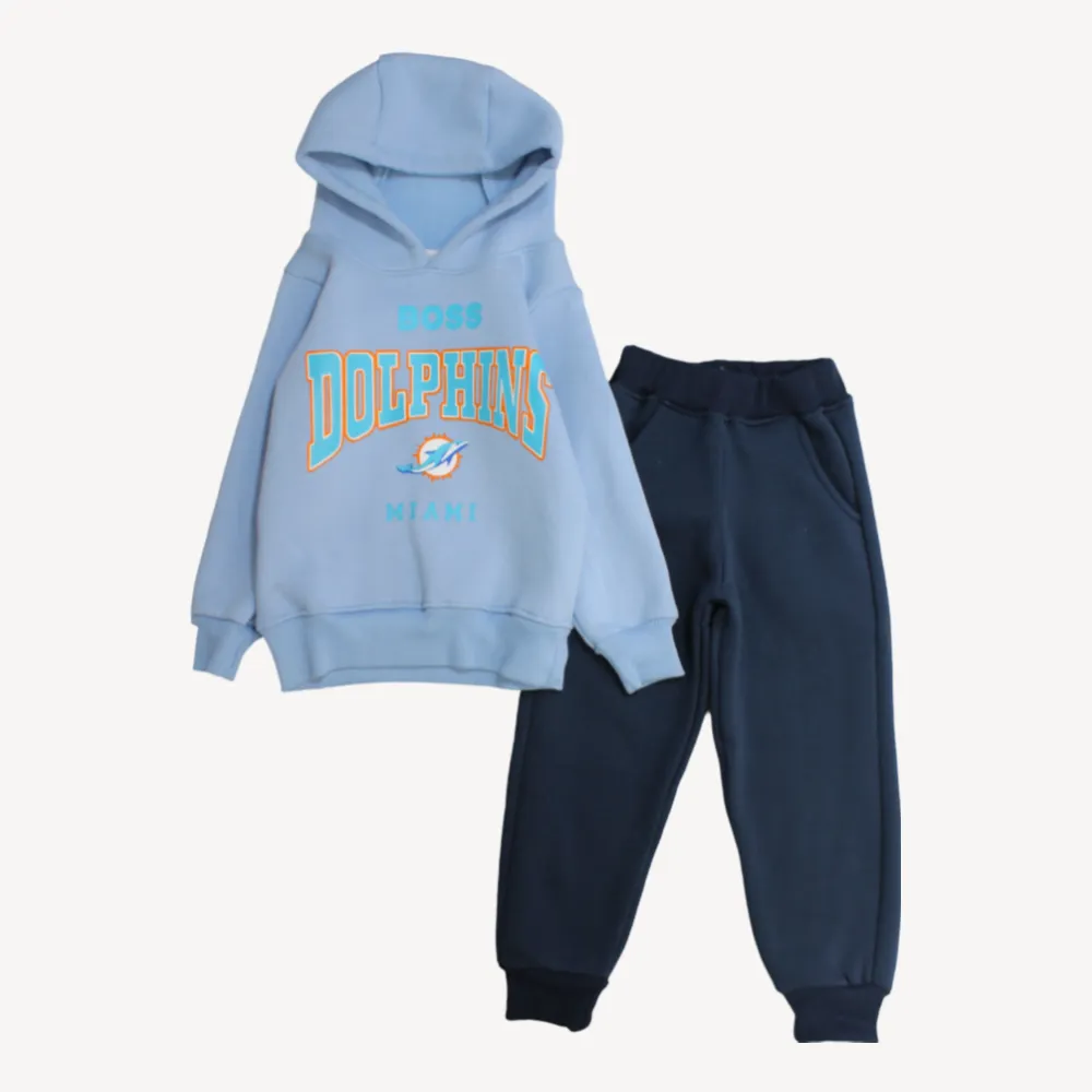 Miami Dolphins Long-Sleeved Fleeced Hooded Pajama
