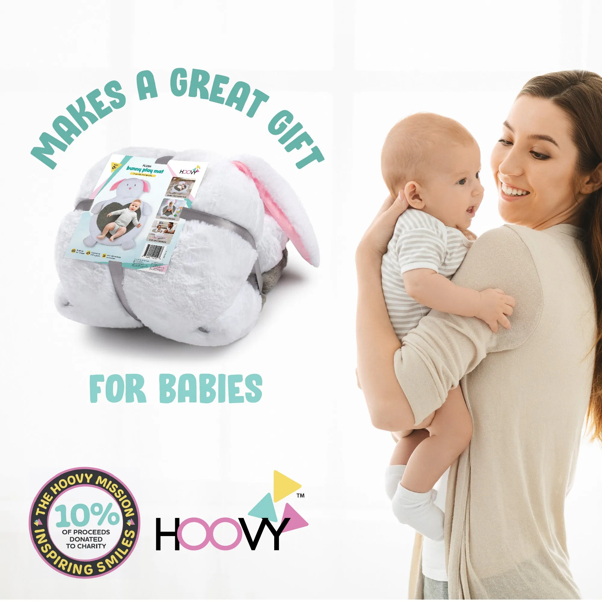 Plush Newborn Bunny Tummy Time Play Mat