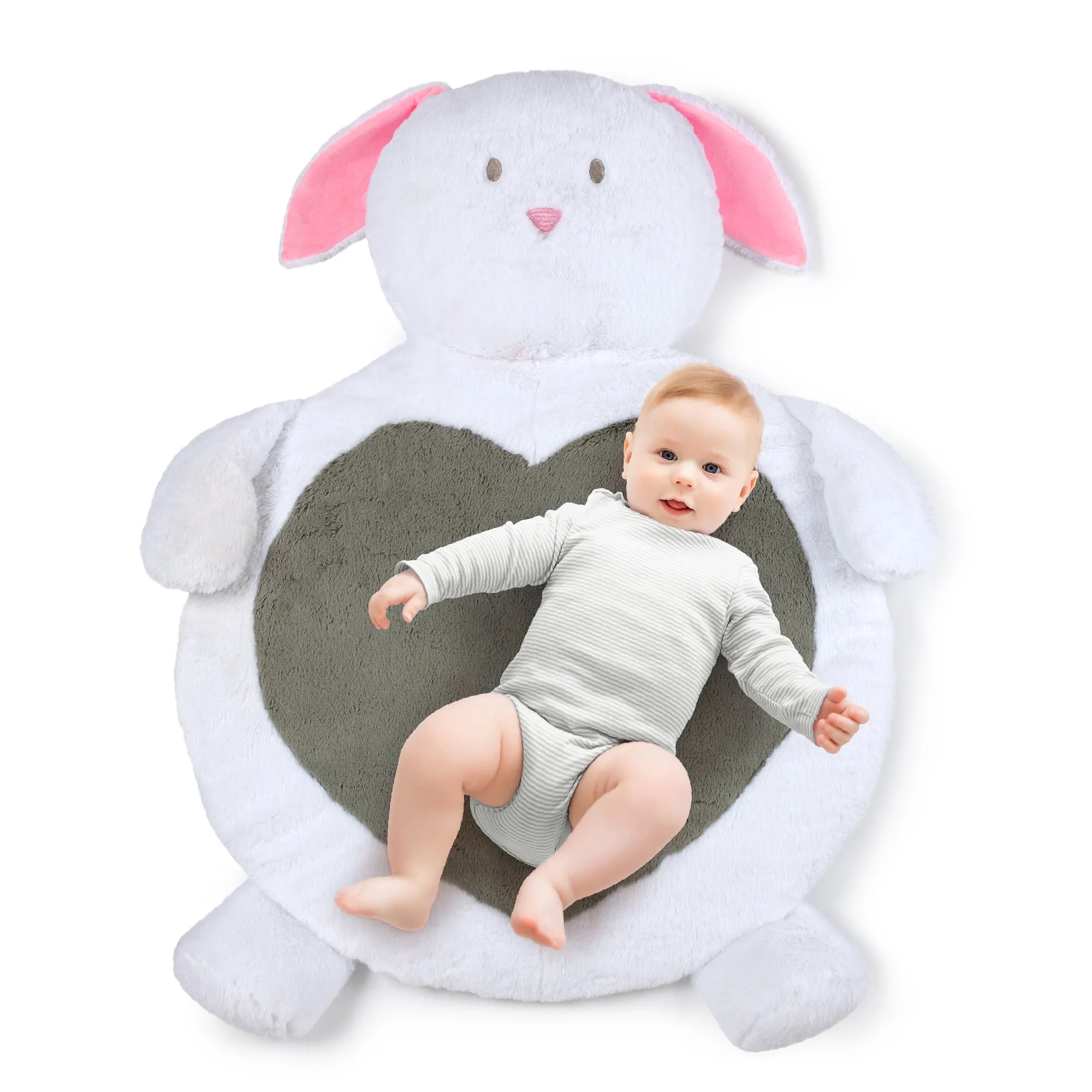 Plush Newborn Bunny Tummy Time Play Mat