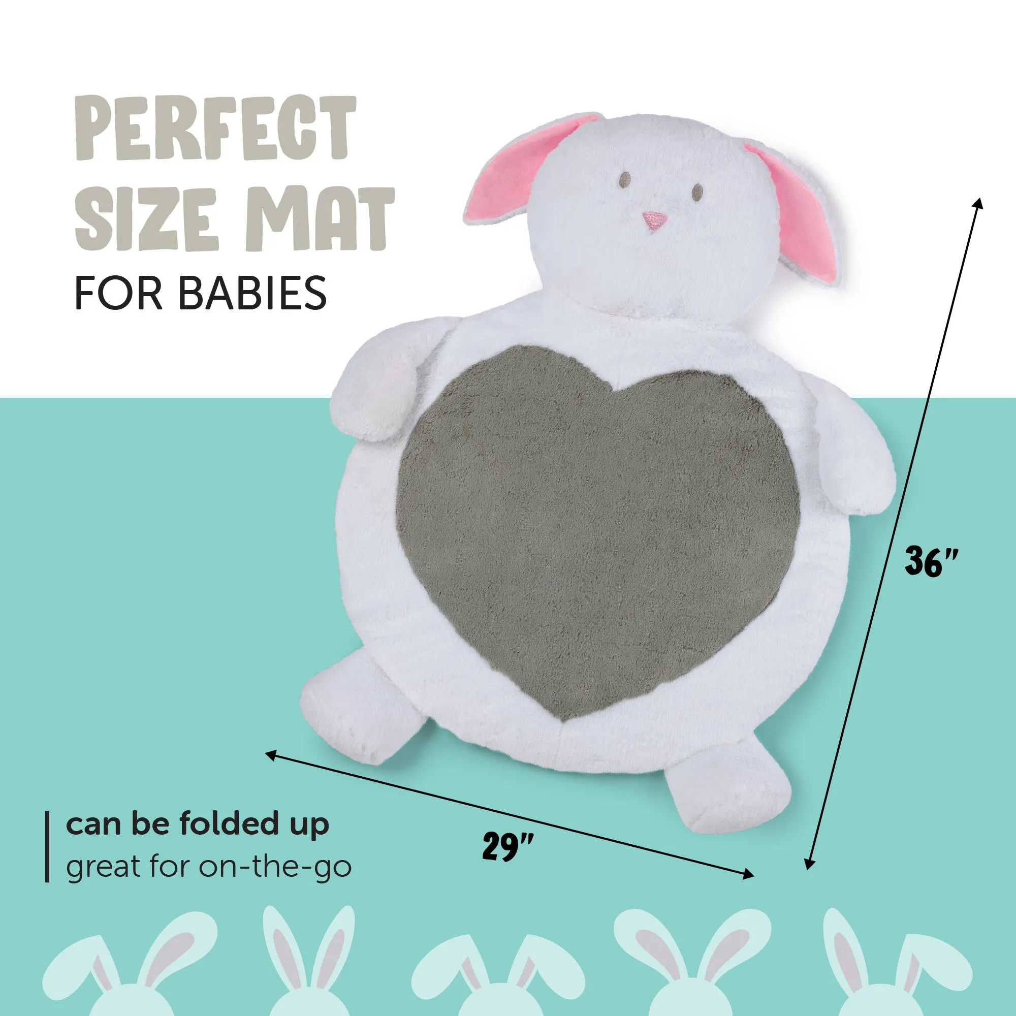 Plush Newborn Bunny Tummy Time Play Mat