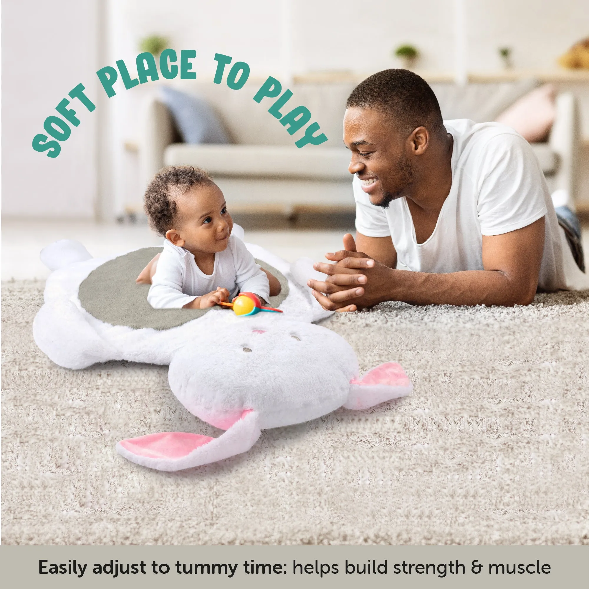 Plush Newborn Bunny Tummy Time Play Mat