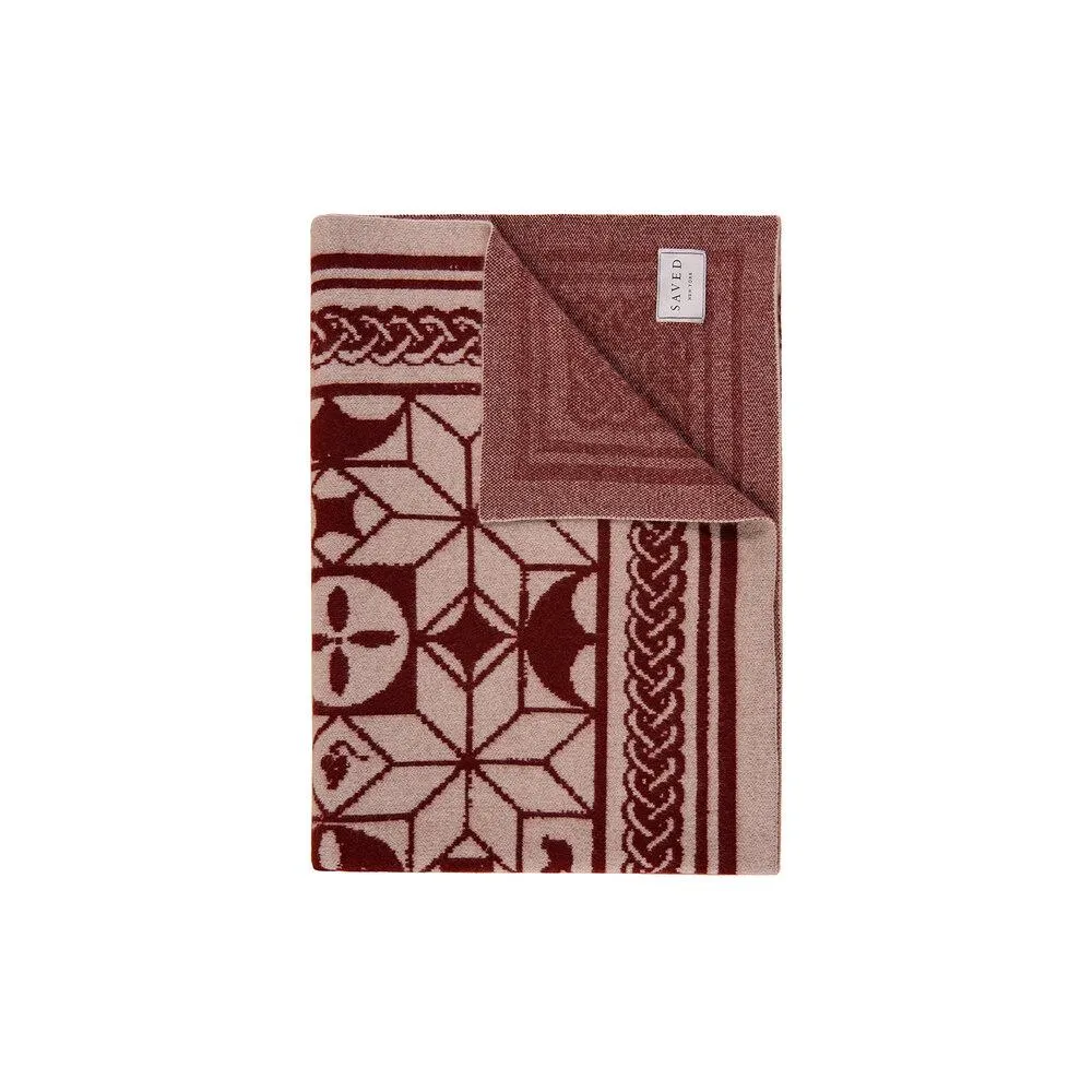 Pompeii Rust Cashmere Blankets by Saved NY
